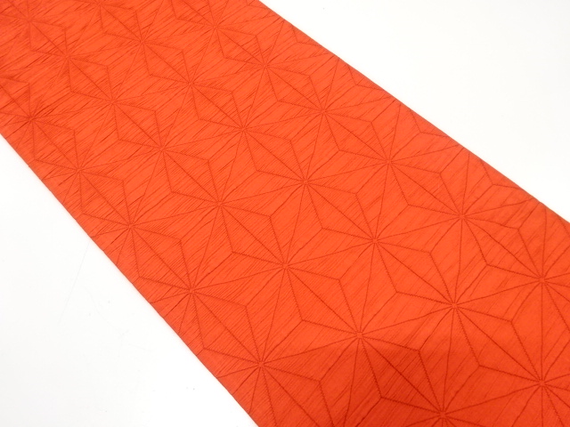 ふくれ織　麻の葉模様織り出し　袋帯
